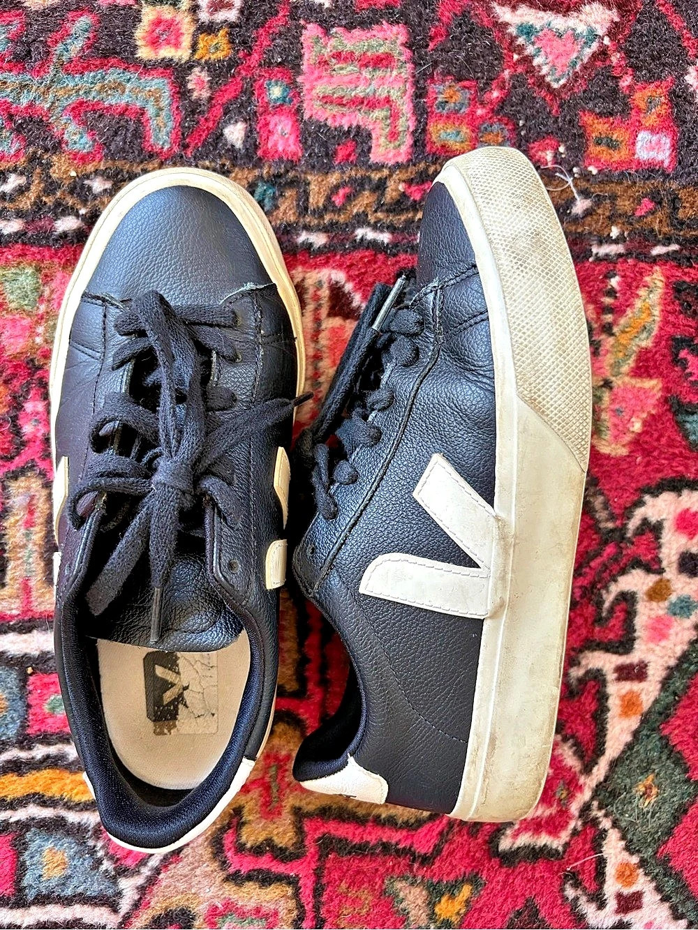 Veja Esplar Leather Sneakers Black & White US 5